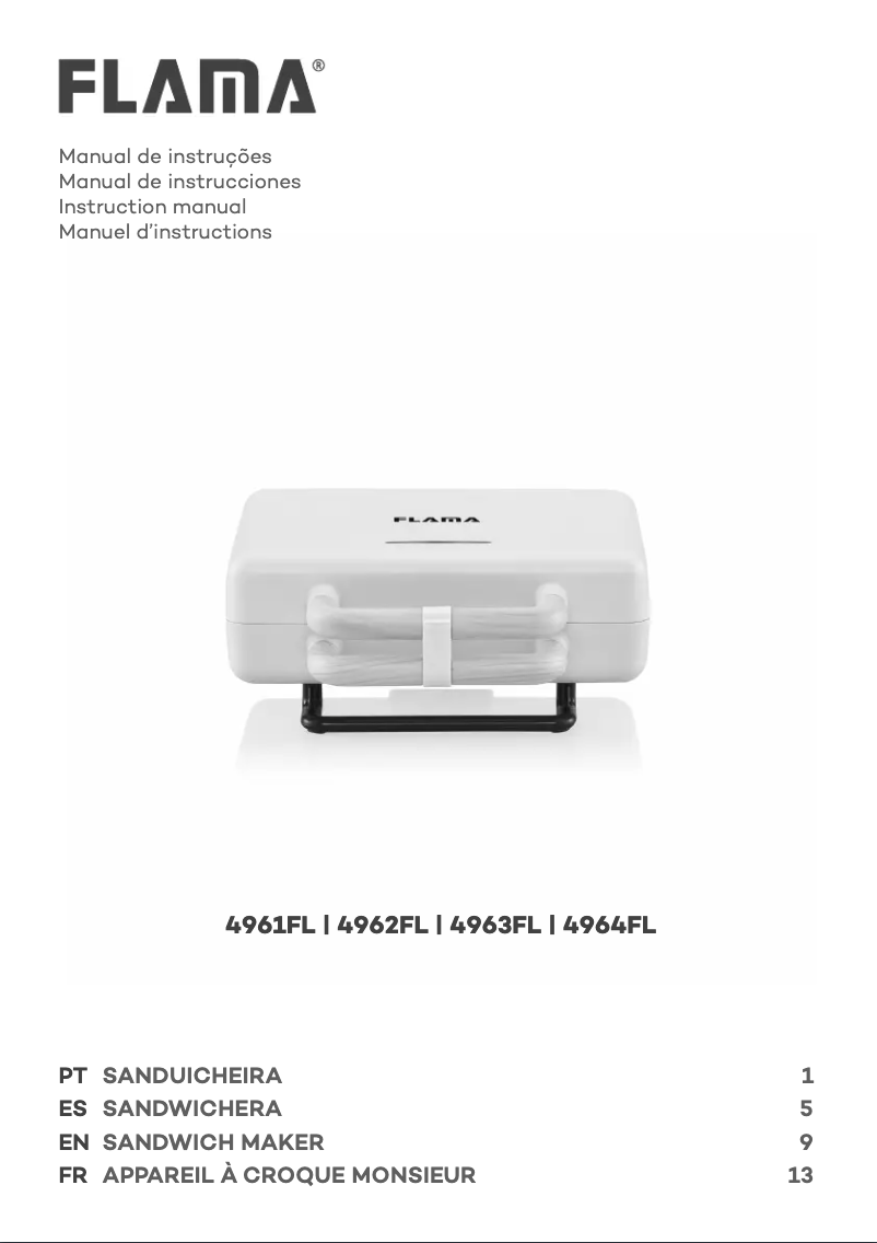 Page n°1 - Manuel utilisateur Flama 4962FL