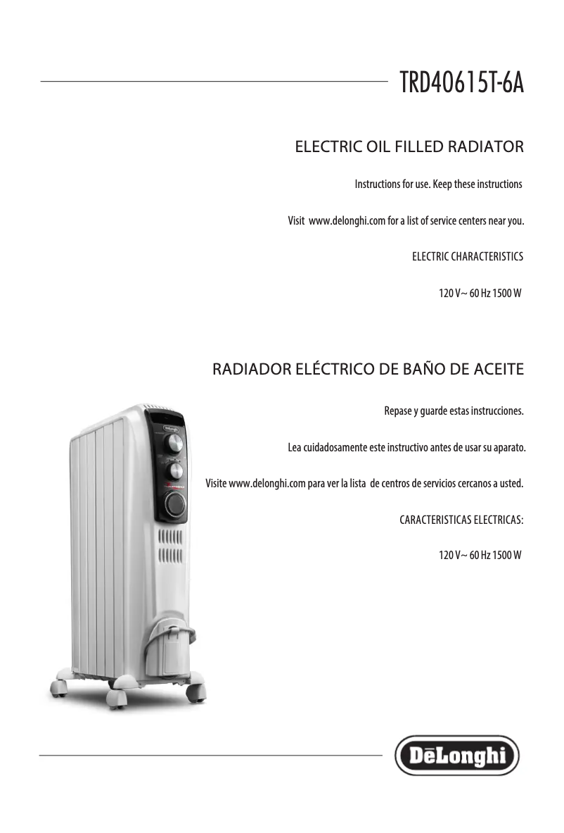 Página 1 del manual Manual de usuario DeLonghi Dragon TRD40615T-6A