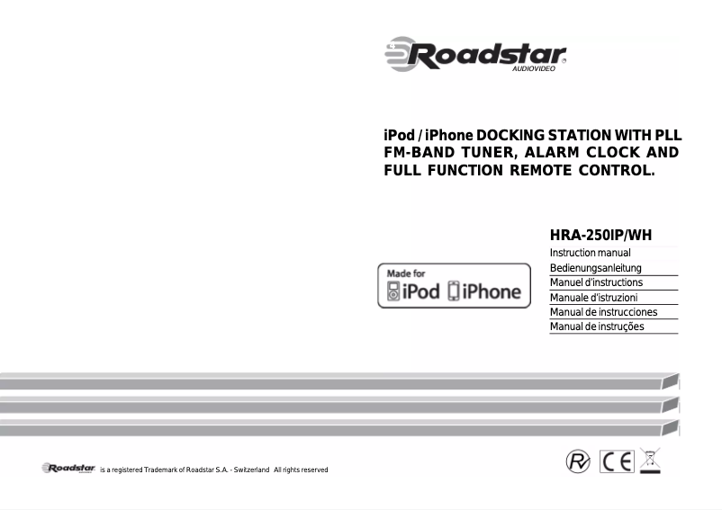 Image de la première page du manuel de l'appareil HRA-250IP/WH