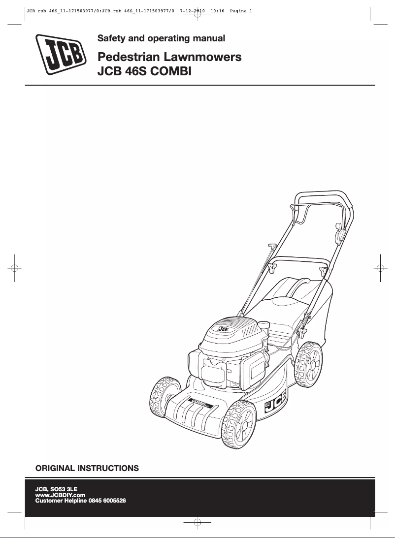 Page 1 de la notice Manuel utilisateur JCB 46S Combi