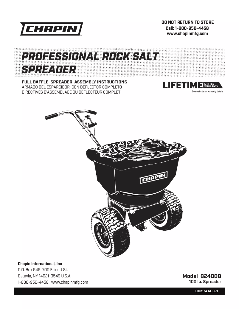 Page n°1 - Manuel utilisateur Chapin 82400B