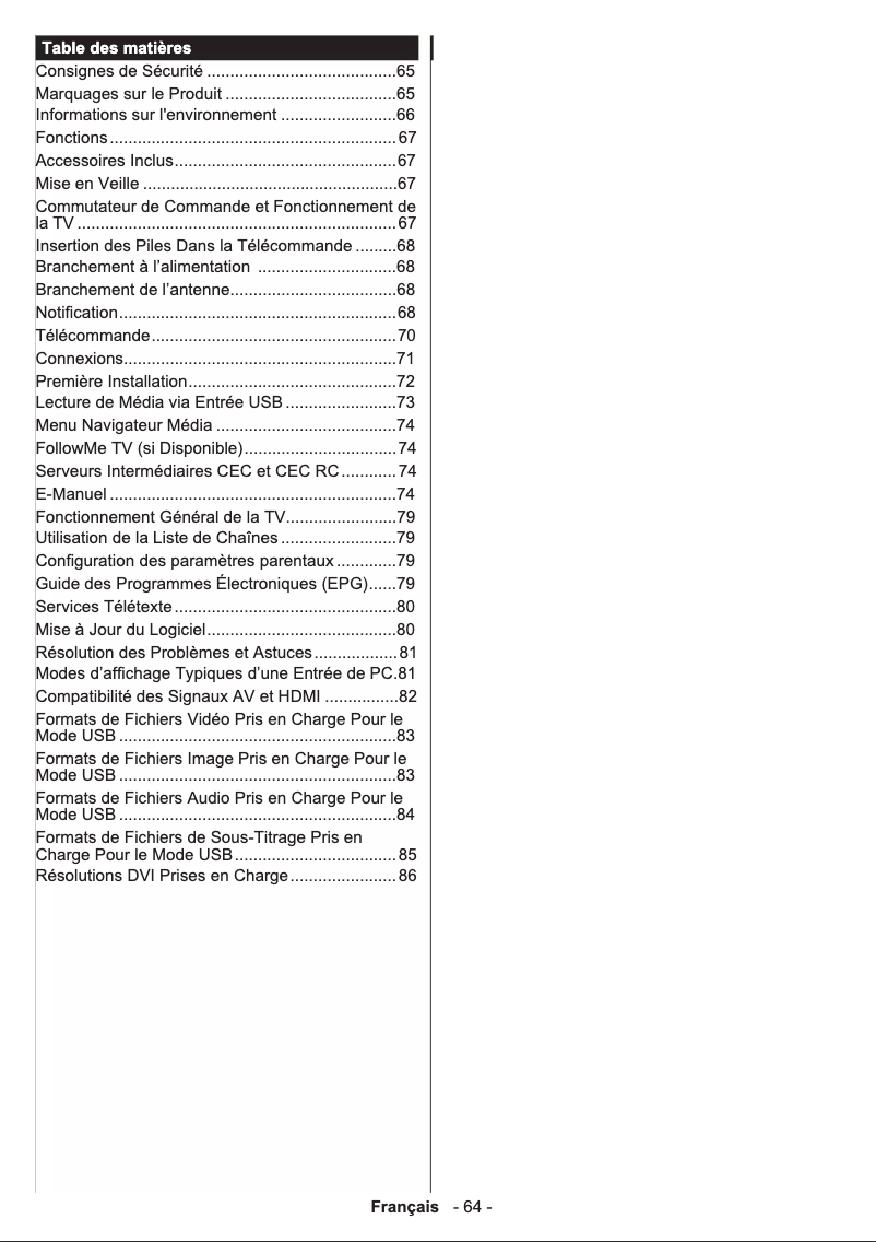 Page n°1 - Manuel utilisateur Telefunken D43F278A3C
