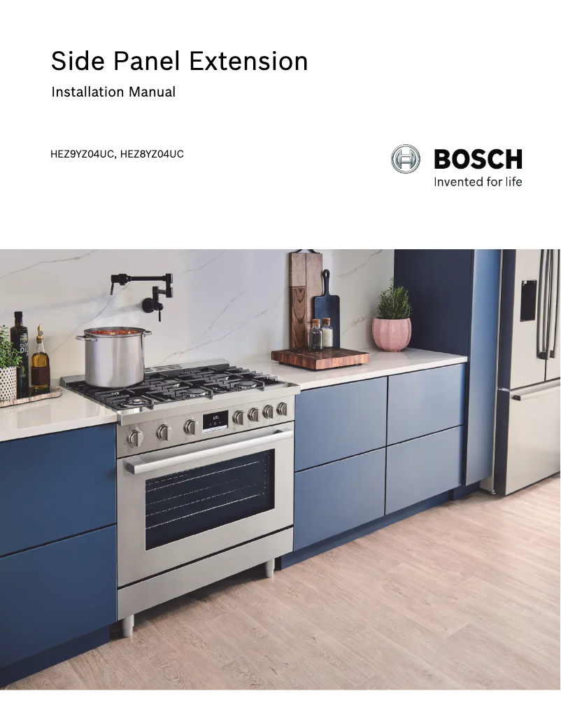 Page n°1 - Manuel utilisateur Bosch HEZ9YZ04UC