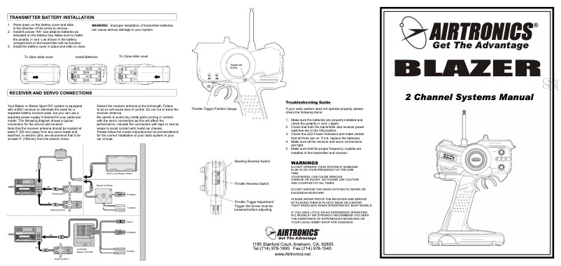 Page 1 de la notice Manuel utilisateur Sanwa Blazer Sport