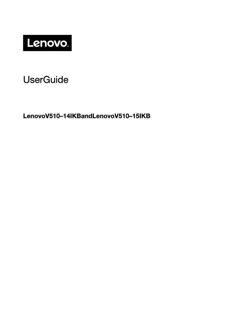 Page n°1 - Manuel utilisateur Lenovo V510
