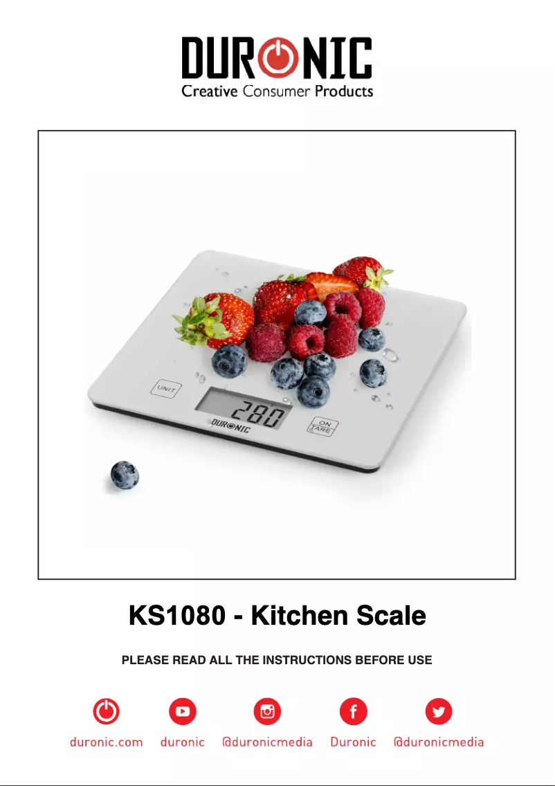 Page 1 de la notice Manuel utilisateur Duronic KS1080