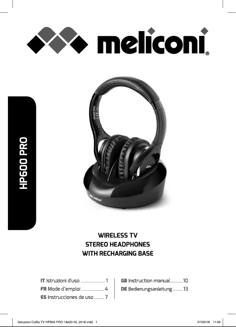 Image de la première page du manuel de l'appareil HP600 Pro