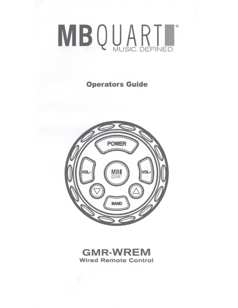 Page n°1 - Mode d'emploi MB Quart GMR-WREM