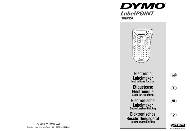 Page 1 de la notice Manuel utilisateur Dymo LabelPoint 100