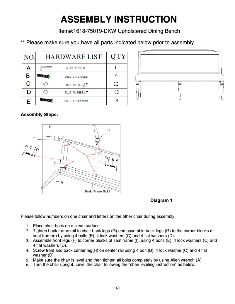 Page n°1 - Manuel utilisateur Hooker 1618-75019-DKW