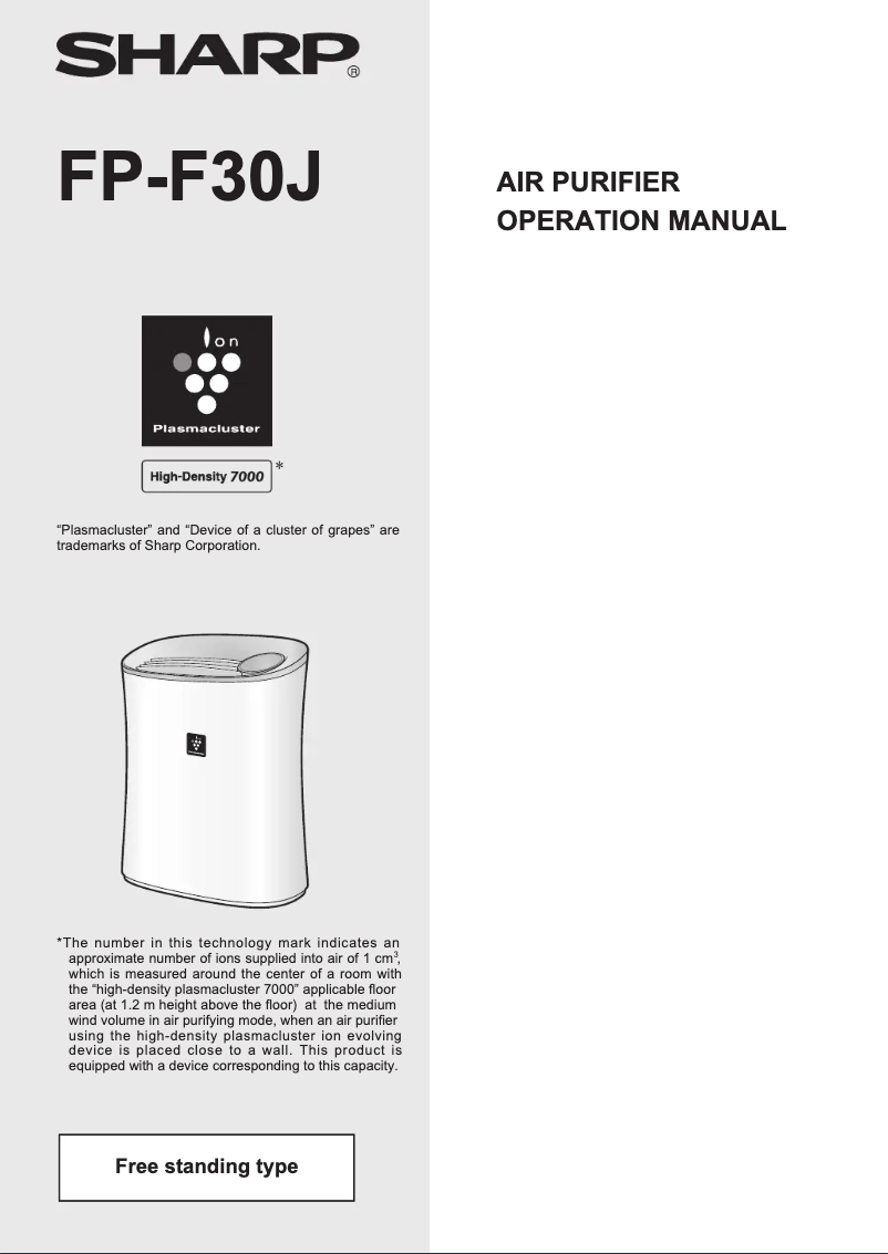 Page n°1 - Manuel utilisateur Sharp FP-F30J