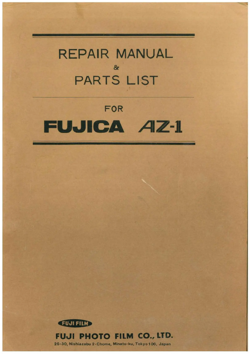 Page 1 de la notice Manuel utilisateur Fuji AZ-1