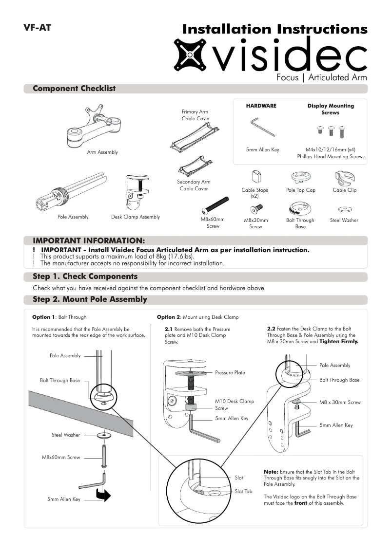 Image de la première page du manuel de l'appareil VF-AT