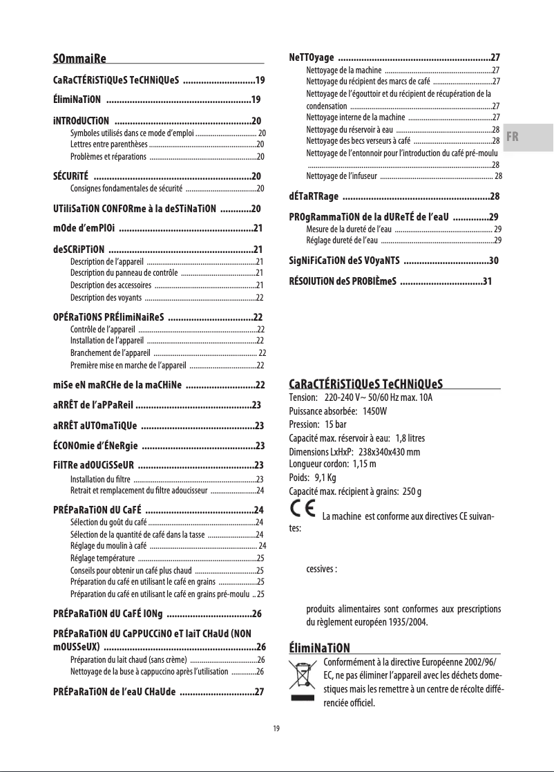 Image de la première page du manuel de l'appareil Magnifica S ECAM 21.117