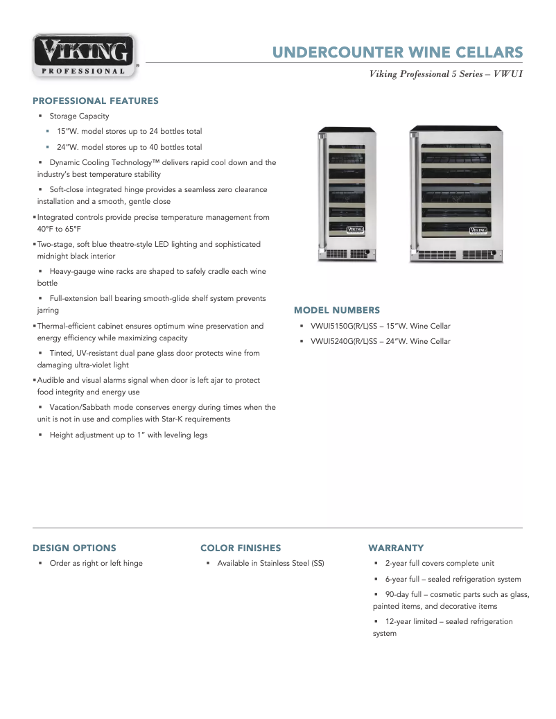 Image de la première page du manuel de l'appareil VWUI5150GLSS