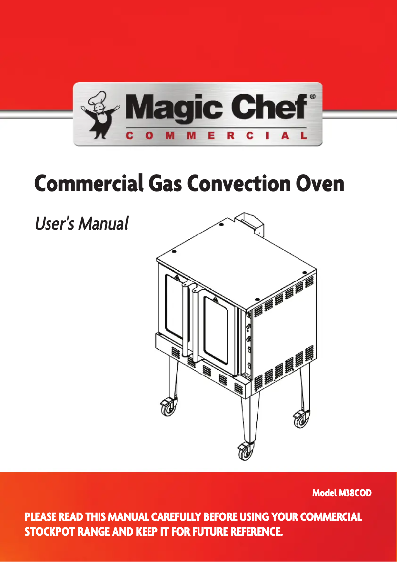 Page n°1 - Manuel utilisateur Magic Chef M38COD