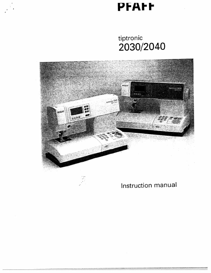 Page n°1 - Manuel utilisateur Pfaff tiptronic 2030