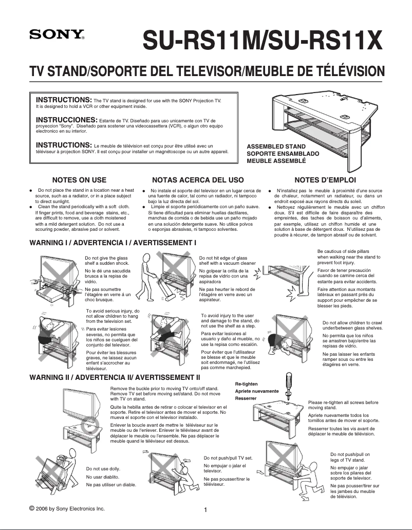 Page 1 de la notice Manuel utilisateur Sony KDS-50A2020