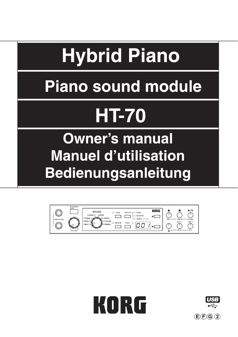 Page n°1 - Manuel utilisateur Korg KHP-2000