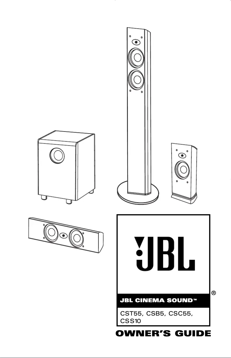 Page 1 de la notice Manuel utilisateur JBL Cinema Sound CSB5