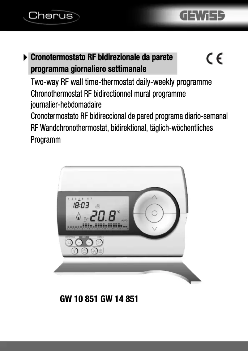 Page 1 de la notice Manuel utilisateur Gewiss GW14851