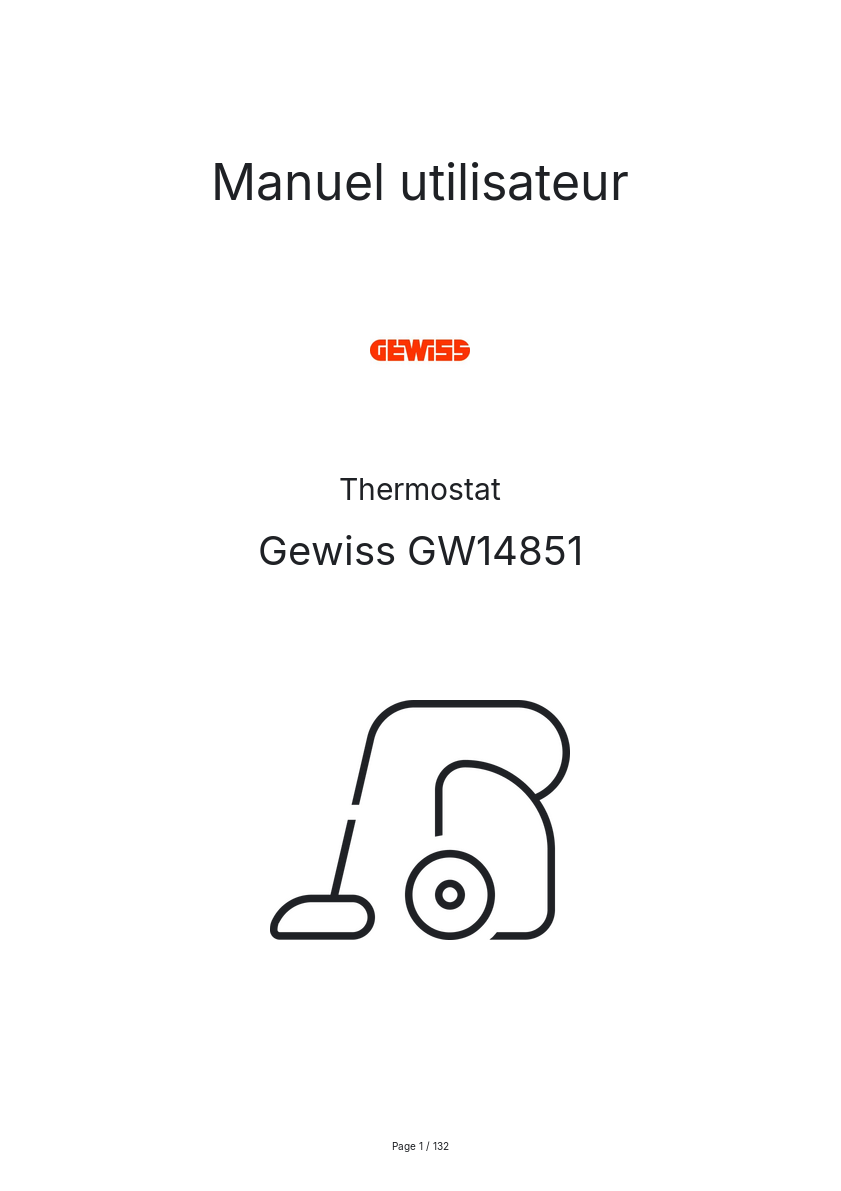 Page n°1 - Manuel utilisateur Gewiss GW14851