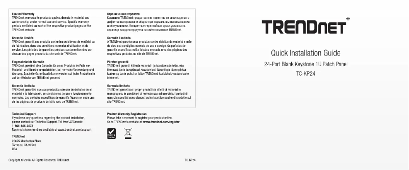 Page n°1 - Manuel utilisateur TRENDnet TC-KP24