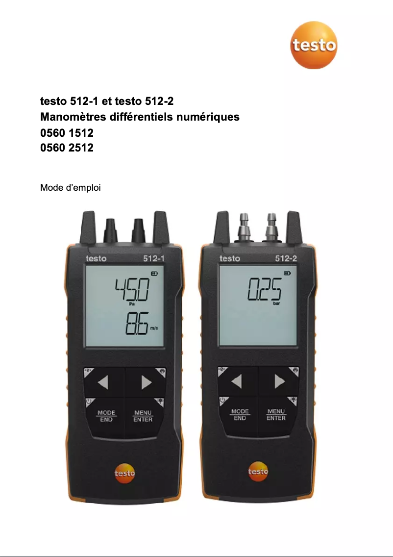 Page n°1 - Manuel utilisateur Testo 512-2