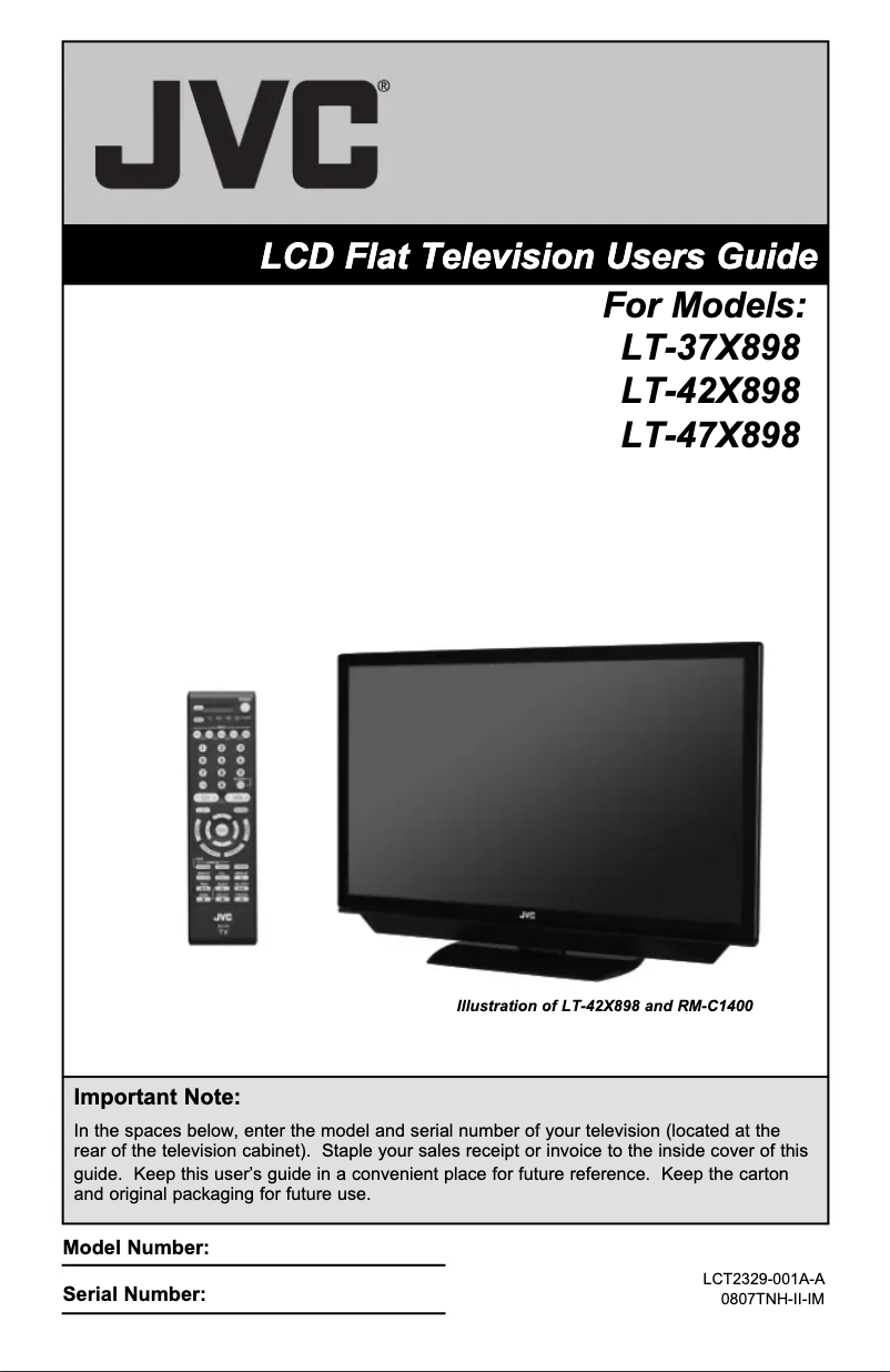 Page n°1 - Manuel utilisateur JVC LT-37X898