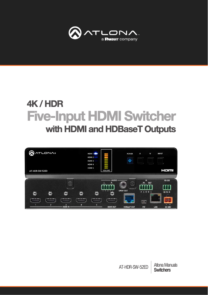 Page n°1 - Manuel utilisateur Atlona AT-HDR-SW-52ED