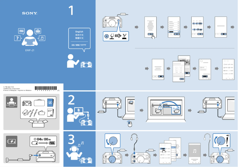 Page 1 de la notice Guide d'installation Sony DMP-Z1