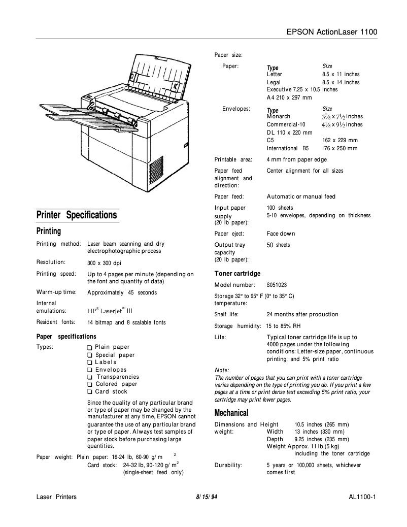 Image de la première page du manuel de l'appareil ActionLaser 1100
