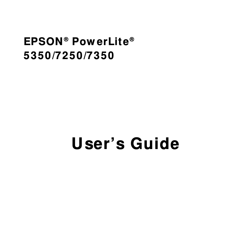 Page 1 de la notice Manuel utilisateur Epson PowerLite 5350