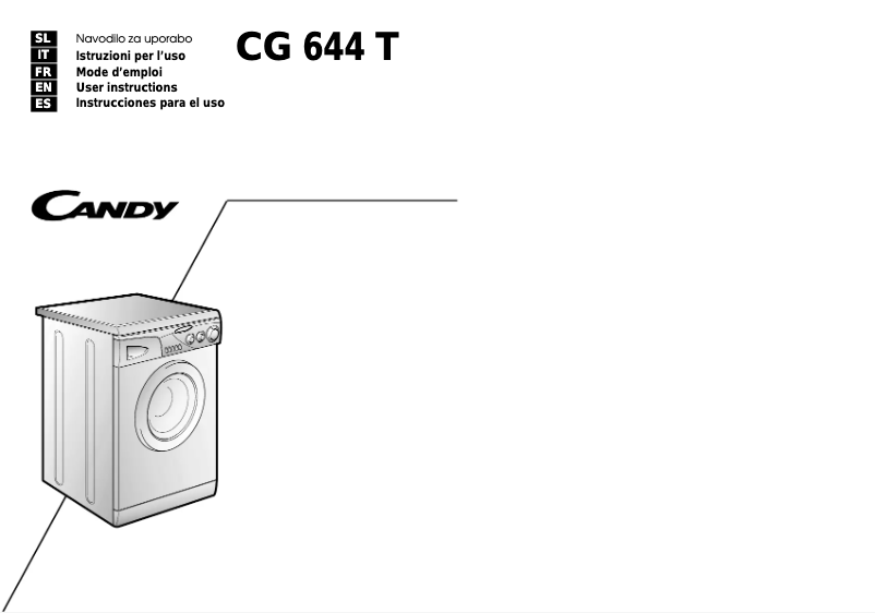 Page 1 de la notice Manuel utilisateur Candy LB CG 644 T