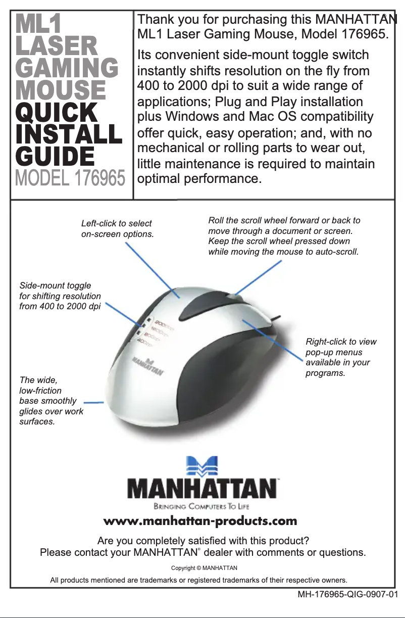 Image de la première page du manuel de l'appareil ML1