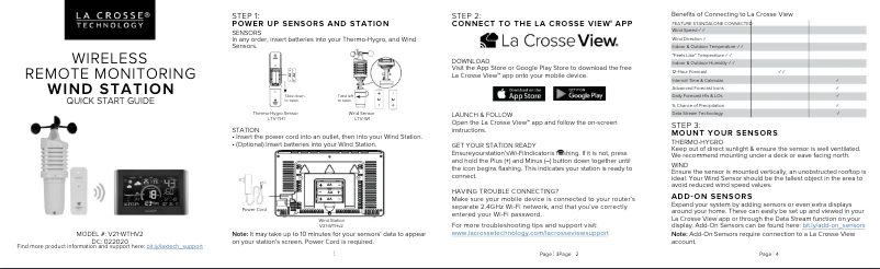 Image de la première page du manuel de l'appareil V21-WTHV2