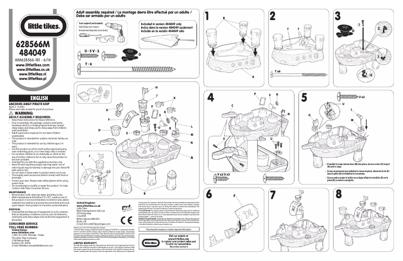 Page 1 de la notice Manuel utilisateur Little Tikes Anchors Away Pirate Ship