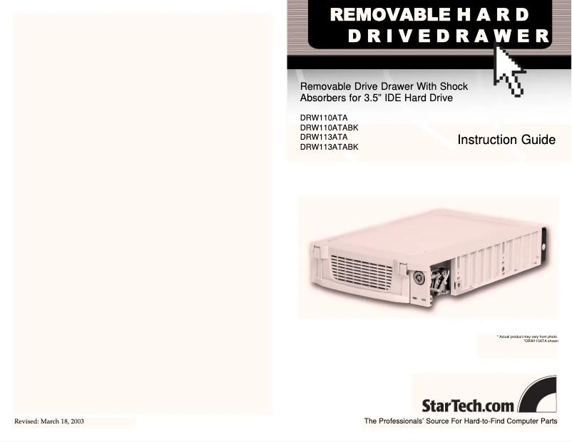 Page 1 de la notice Manuel utilisateur StarTech.com DRW113CADBK