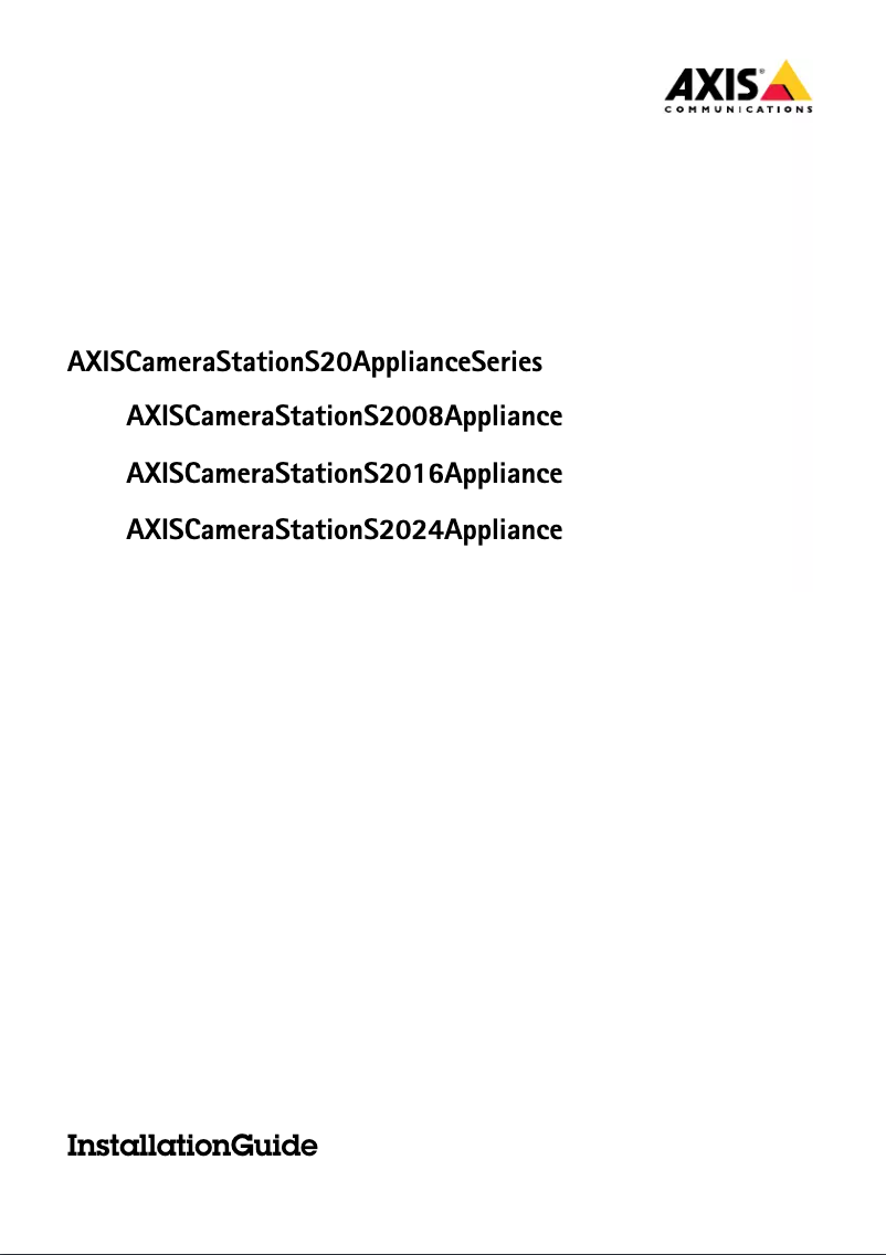 Page 1 de la notice Manuel utilisateur Axis S2008