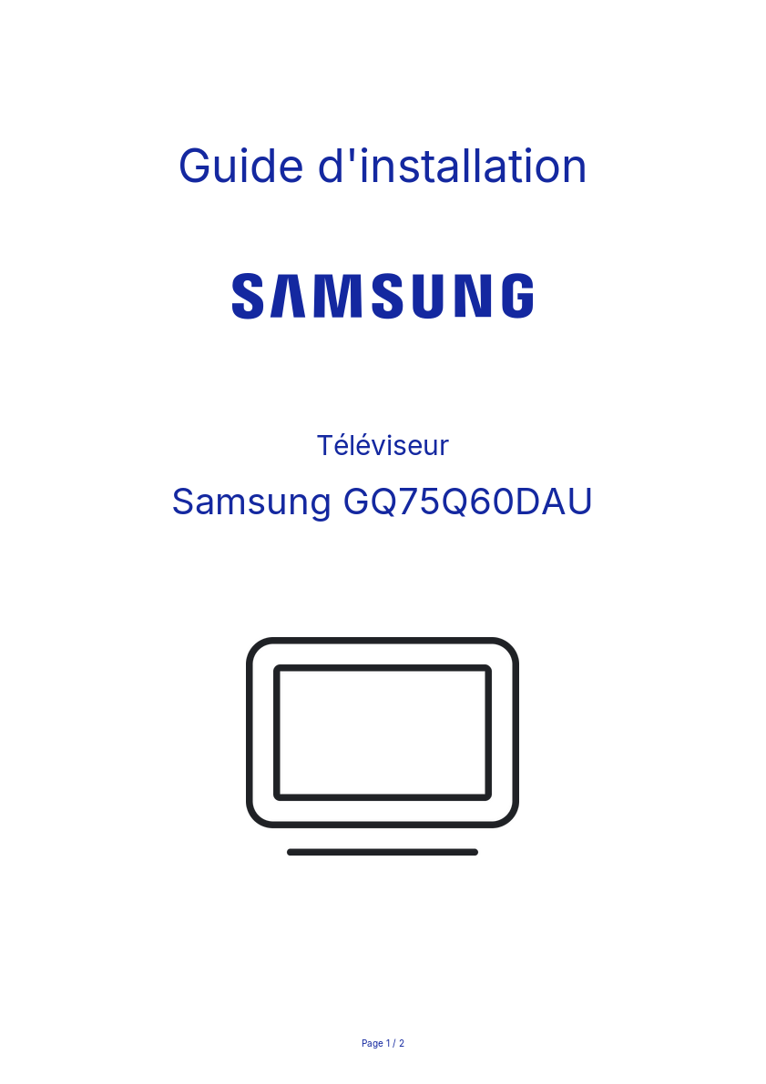 Image de la première page du manuel de l'appareil GQ75Q60DAU
