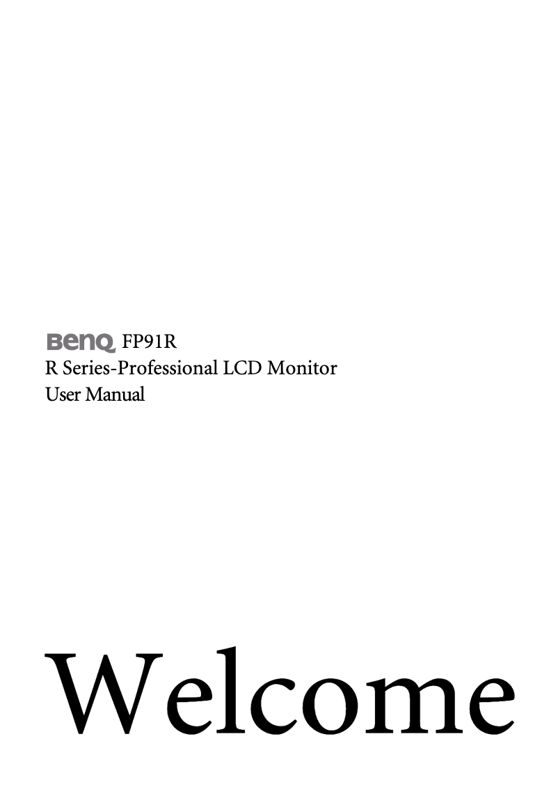 Page 1 de la notice Manuel utilisateur BenQ FP91R