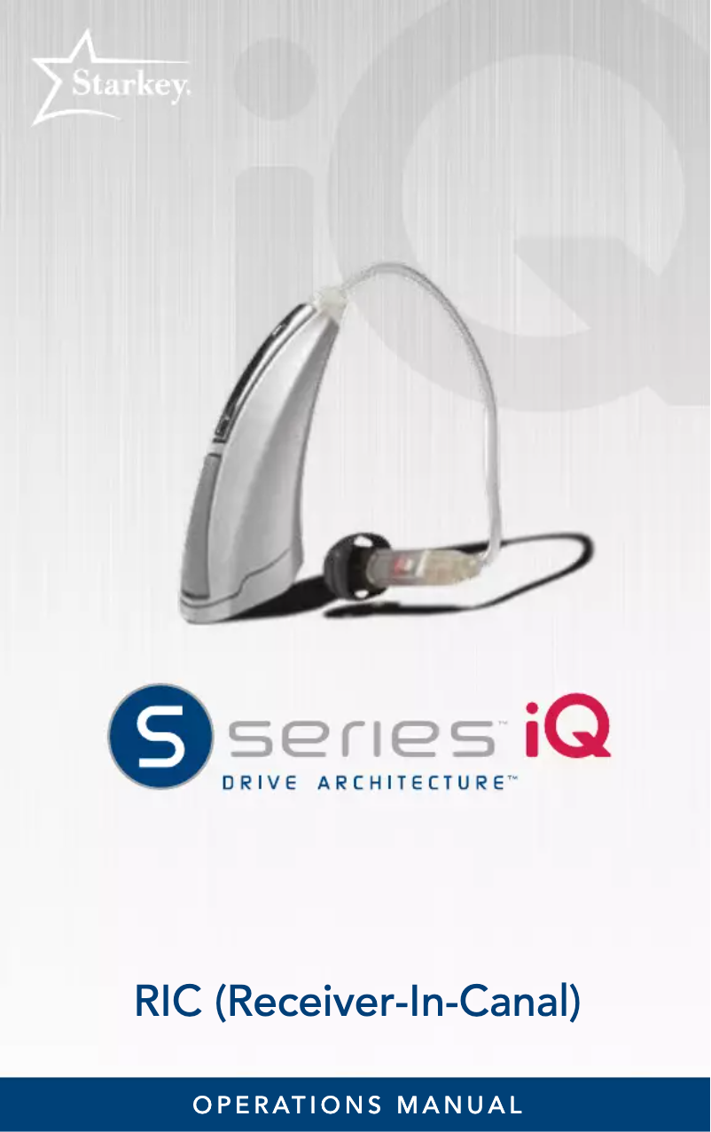Page 1 de la notice Manuel utilisateur Starkey S Series iQ RIC