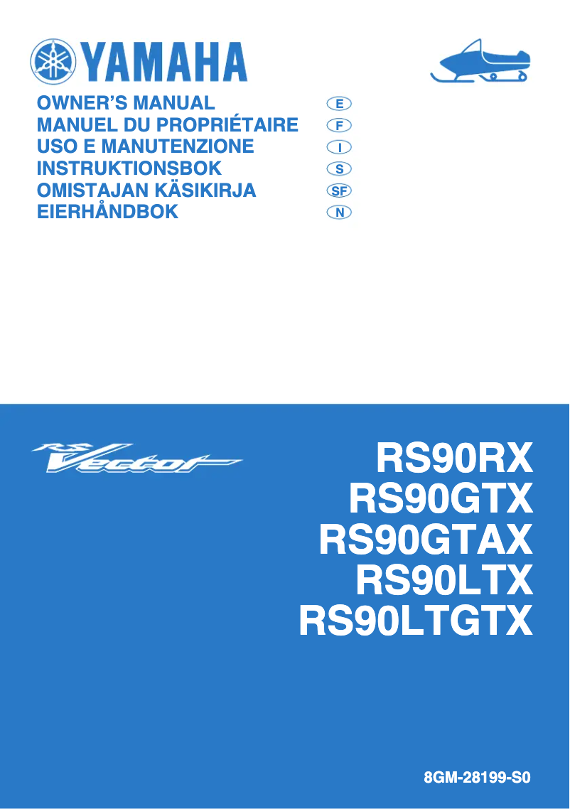 Page 1 de la notice Manuel utilisateur Yamaha RS Vector (2008)