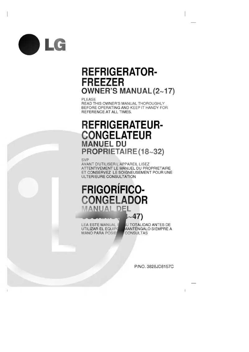 Image de la première page du manuel de l'appareil GR-892DEPFF