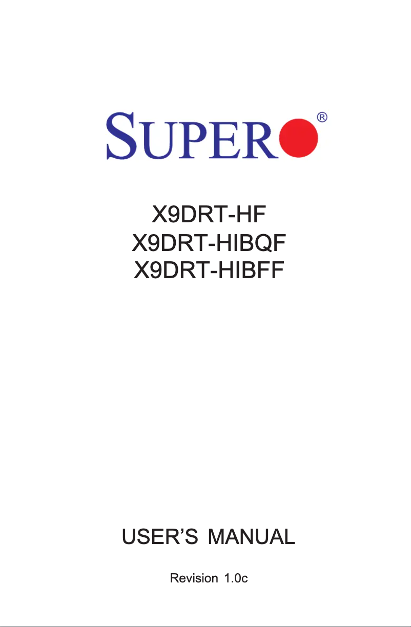 Image de la première page du manuel de l'appareil X9DRT-HF