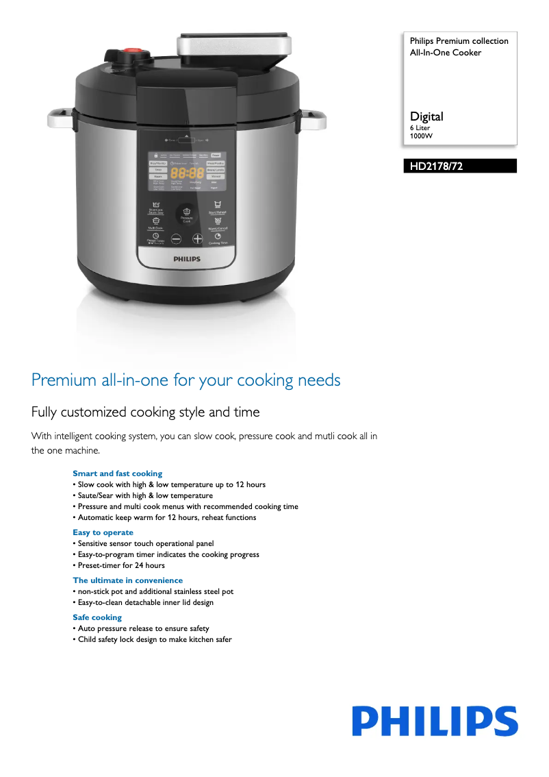 Image de la première page du manuel de l'appareil Avance Collection HD2178