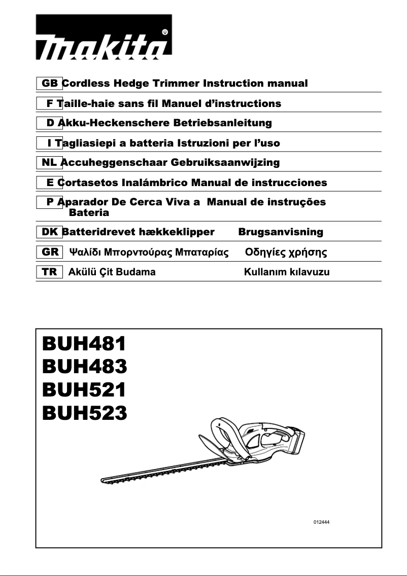 Image de la première page du manuel de l'appareil BUH521Z