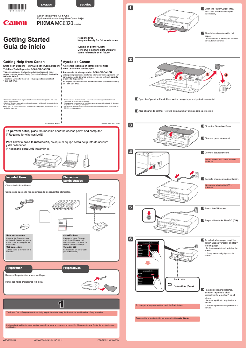 Page 1 de la notice Manuel utilisateur Canon Pixma MG6320