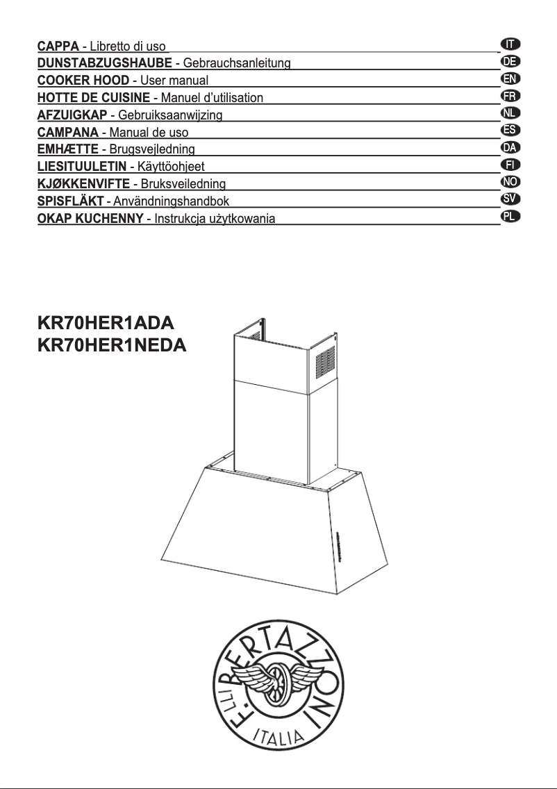 Page 1 de la notice Manuel utilisateur Bertazzoni KR70HER1NEDC