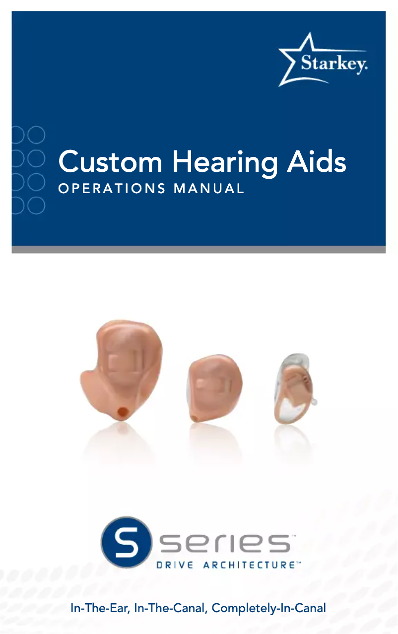 Page 1 de la notice Manuel utilisateur Starkey S Series CIC